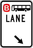 General Knowledge - When can a private car travel in a lane marked by this sign?