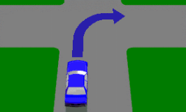 Intersections - When making a right-hand turn at the intersection shown, you must give way to: