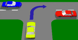 Intersections - If turning right at a T-intersection (as shown) must you give way to vehicles approaching from both the left and right?