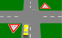 Intersections - A GIVE WAY sign at an intersection means that you must: