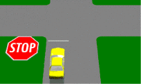 Intersections - You are driving the car in the diagram. You must stop: