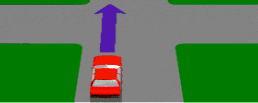 Intersections - You are in the car approaching the intersection shown, you should: