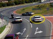 Intersections - You wish to go straight ahead at this roundabout. Which statement is true?