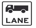 General Knowledge - If you are driving a truck when should you move into a lane marked by this sign?