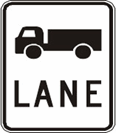 General Knowledge - Should a driver of a truck exceeding 4.5 tonnes (Gross Vehicle Mass) always move into a lane marked with this sign?