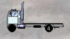 Rigid Vehicles - Look at the diagram. The diagram shows a rigid truck with a single rear axle fitted with 4 standard tyres. The maximum statutory axle load is: