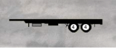 Combination Vehicles - Look at the diagram. The diagram shows a trailer with a tandem axle fitted with 8 standard tyres. The maximum statutory axle load is: