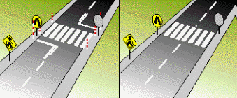 Driver Knowledge Test Australia - Car Pedestrians - These markings on the road indicate