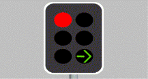 Traffic Lights Lanes - You are facing traffic lights (as shown). What do they mean?